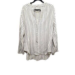 Free People Rhythm Of The Night Cream Striped Long-Sleeve Oversize Tunic Size S